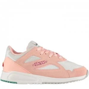 Image of Ellesse Contest Leather Trainers - Pnk/Lt Gry