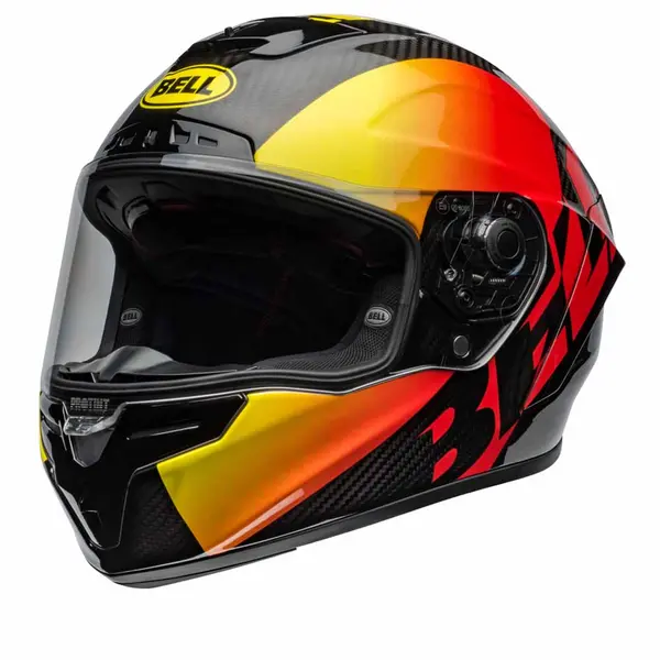 Image of Bell Race Star DLX Flex Offset Gloss Black Red Full Face Helmet Size S