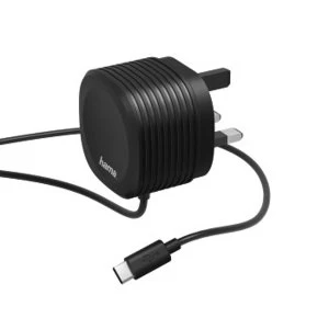 Image of Hama Charger, Type-C, 2.4 A, with UK plug, black