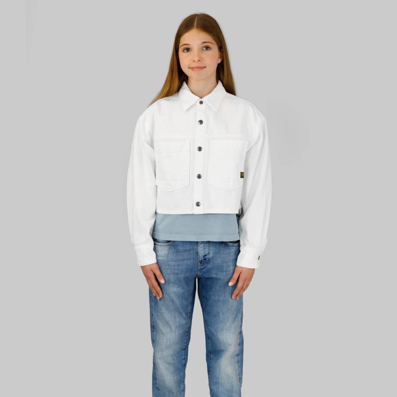 Image of G Star Kids White Cropped Denim Jacket White female 8Y