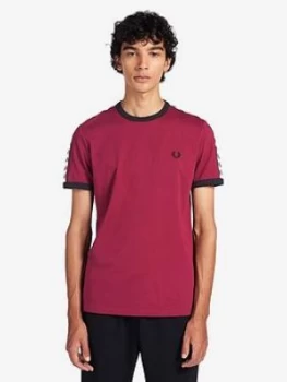Image of Fred Perry Taped Ringer T-Shirt - Port, Size L, Men