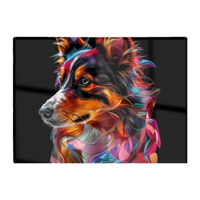 Image of Warren Reed Designer Colorful Collie Dreams Chopping Board
