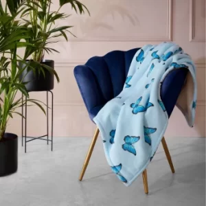 Image of Skinny Dip Butterfly Blue Throw Blue