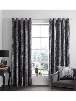Image of Catherine Lansfield Marble Velvet Eyelet Curtains
