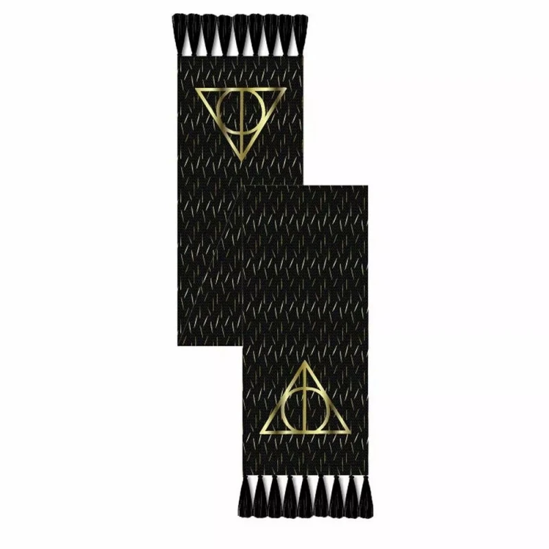 Image of Harry Potter Mens Deathly Hallows Scarf in Black Male One Size
