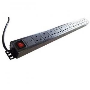 Image of Dynamode PDU-12WS-V-UK-IEC power distribution unit (PDU) 1U Black 12 AC outlet(s)