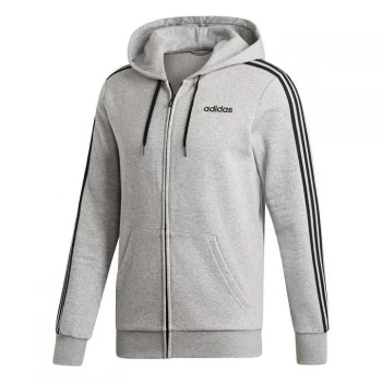 Image of adidas 3 Stripe Zip Fleece Hoodie Mens - Grey/Black