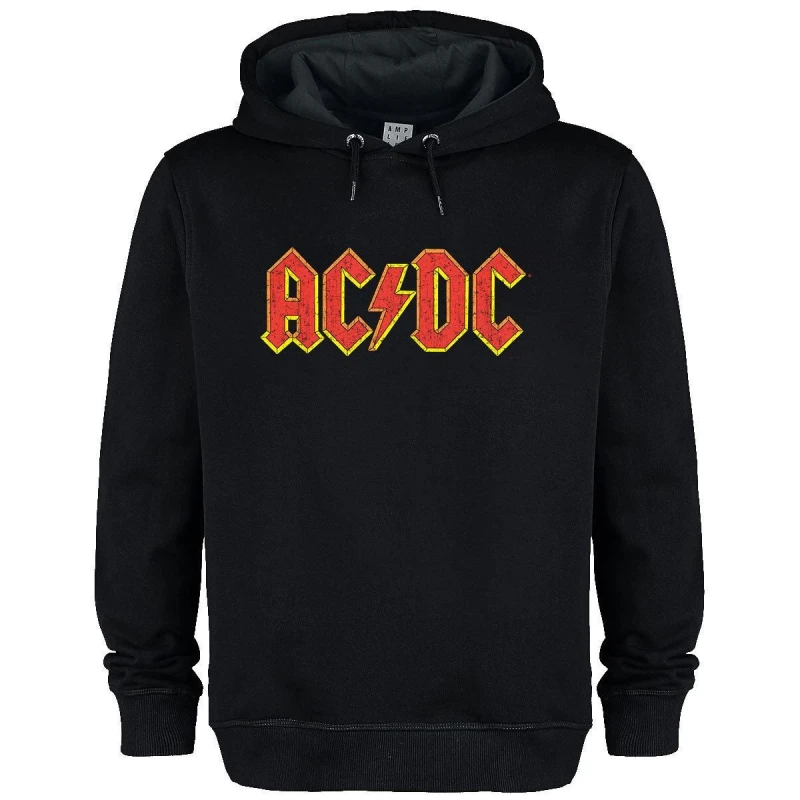 Image of Amplified Amplified Men AC DC Logo Hoodie in Black Size: X-Small Black XS Male 5063425486069