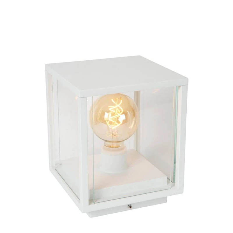 Image of Lucide Lucide Claire Square Outdoor Pedestal Light - White