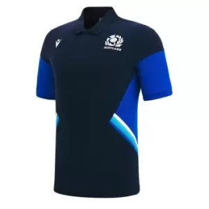 Image of Macron Scotland 22/23 Polo Shirt Mens - Blue