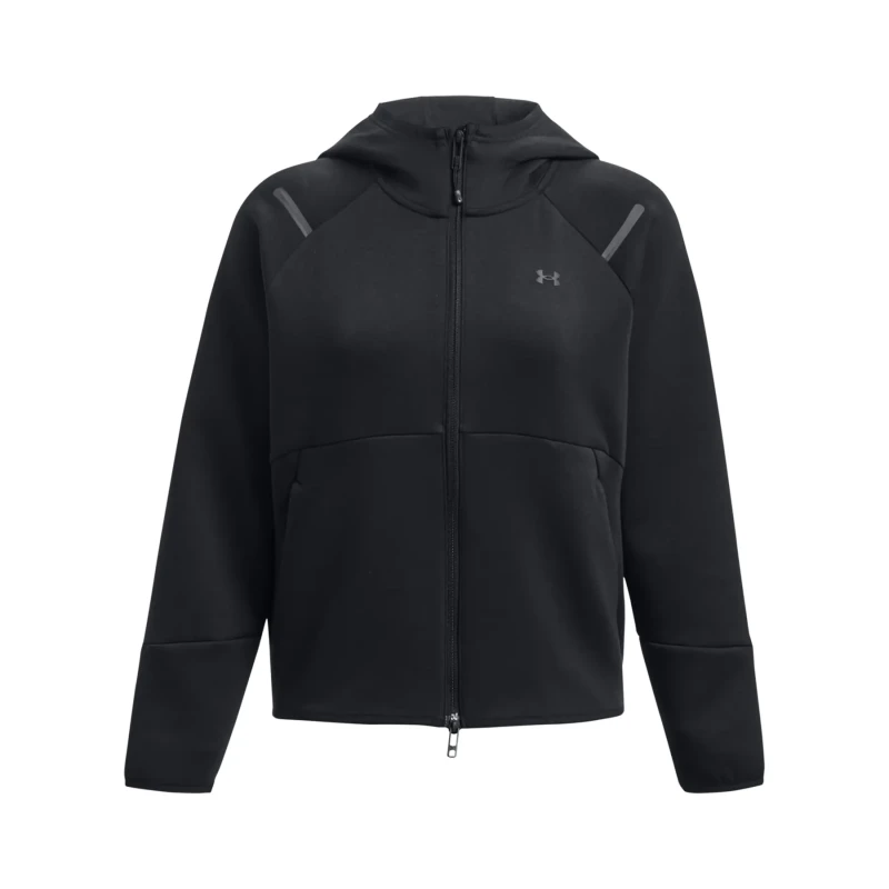 Image of Womens zipped-up tracksuit jacket Under Armour Unstoppable Fleece Noir Female S