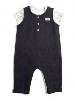 Image of Mamas & Papas Dungaree & Cloud Bodysuit Baby Boys