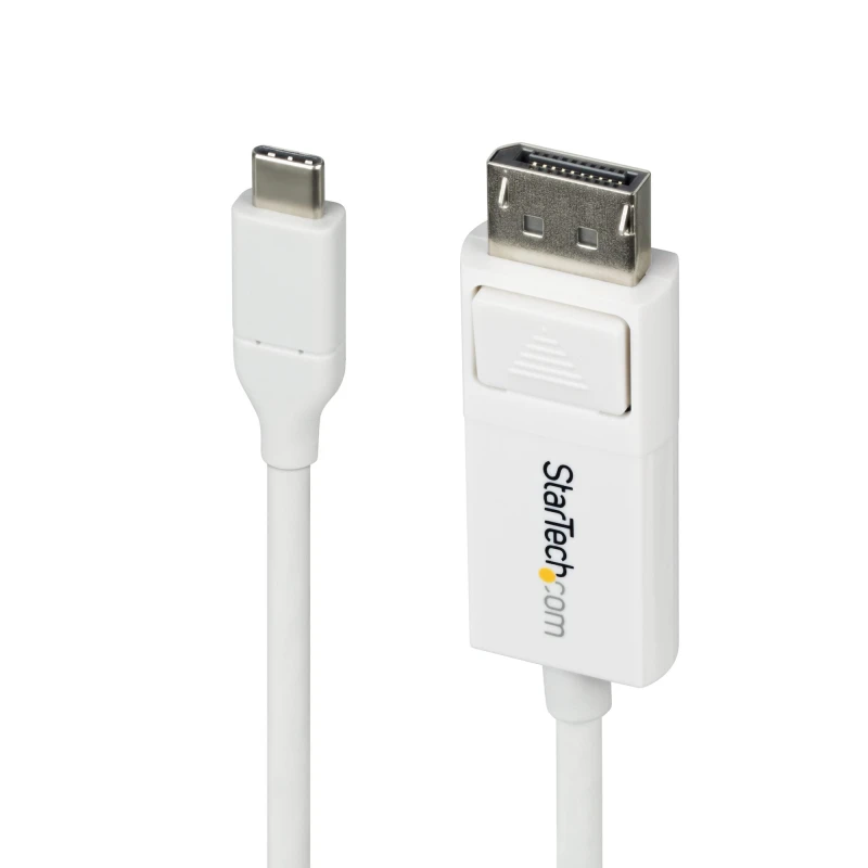 Image of StarTech.com StarTech.com 6ft (2m) USB-C to DisplayPort 1.2 Cable, Bidirectional, 4K 60Hz, White Video Adapter Cord for Apple MacBook Pro / Air M1 M2