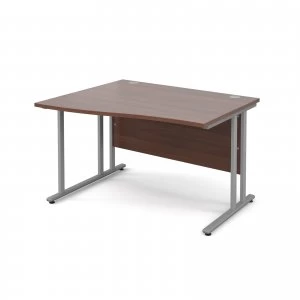 Image of Maestro 25 SL Left Hand Wave Desk 1200mm - Silver Cantilever Frame wa