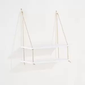 Image of Thames 44cm double rope shelf - white effect foil