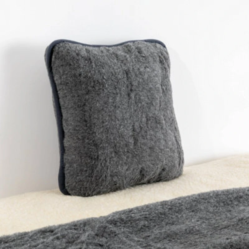 Image of Native Natural Pure Merino Wool Pillow - Grey