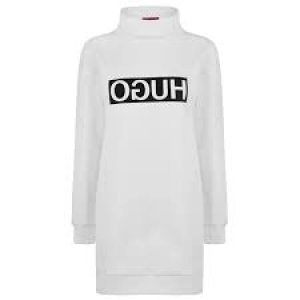 Image of Hugo Boss Neika Reversed Logo Hoodie White Size L Women