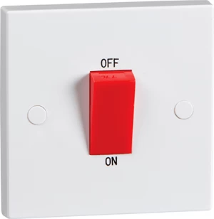 Image of KnightsBridge 45A White 1G Double Pole 230V Electric Cooker Wall Plate Switch