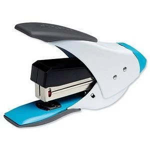Image of Rexel Easy Touch Quarter Strip Stapler 20 Sheets WhiteBlue