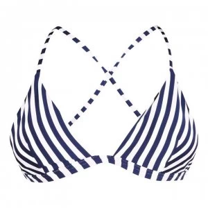 Image of Jack Wills Ambrase Triangle Bikini Top - Pink Navy Strip