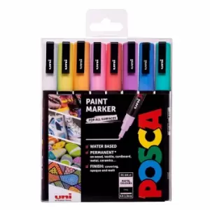 Image of Uni Posca Marker Pen PC-3M 0.9mm 8 Pack Pastels, none