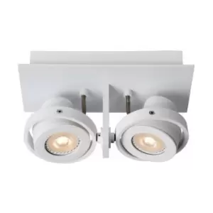 Image of Lucide LANDA - Twin Ceiling Spotlight - LED Dim to warm - GU10 - 2x5W 2200K/3000K - White