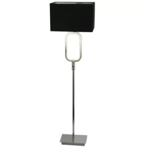 Image of Searchlight Aura Chrome Floor Lamp, 1 X E27 Holder And LED, Crystal Glass
