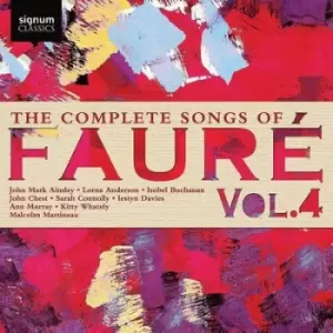 Image of The Complete Songs of Faure - Volume 4 by Gabriel Faure CD Album