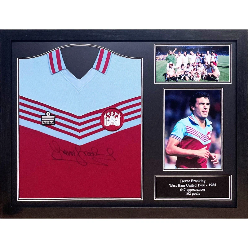 Image of AllStarSignings Ltd Trevor Brooking signed West Ham United 1980 shirt Red unisex One Size