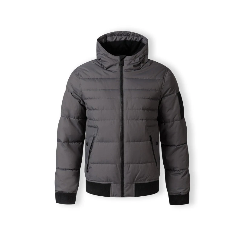 Image of Minoti Men padded jacket with hood grey Charcoal male Medium