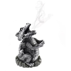 Image of Silver Dragon Incense Cone Holder