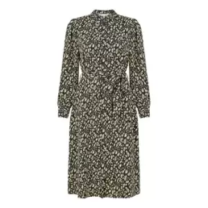 Image of Yumi Black Leopard Print Shirt Dress - Black
