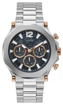 Image of Guess GW0539G1 Mens Blue Transparent Dial Stainless Steel Watch