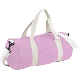 Image of Bagbase Plain Varsity Barrel / Duffle Bag (20 Litres) (Pack of 2) (One Size) (CLassic Pink/White) - CLassic Pink/White