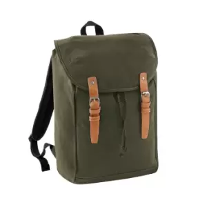 Image of Quadra Vintage Rucksack / Backpack (Pack of 2) (One Size) (Military Green)