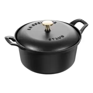 Image of Staub Vintage Line 20cm round Cast iron La Coquette black