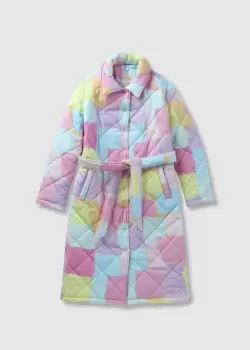 Image of Olivia Rubin Womens Lou Quilted Pastel Print Coat In Pastel Scribble