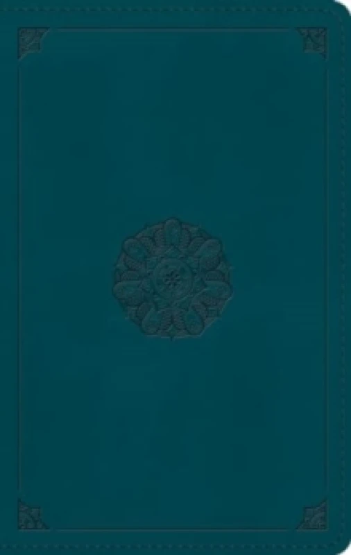 Image of ESV Large Print Personal Size Bible, Red Letter (Trutone, Deep Teal, Emblem Design). Leather / fine binding. By Esv Bibles Books