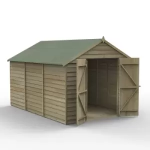 Image of Forest Garden 12X8 Ft Apex Overlap Wooden Shed With Floor (Base Included)