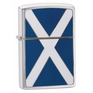 Image of Zippo Scotland Flag Emblem Brushed Chrome Windproof Lighter