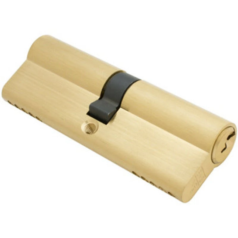 Image of Loops 90mm EURO Double Cylinder Lock Keyed to Differ 5 Pin Satin Brass Door Metallics unisex