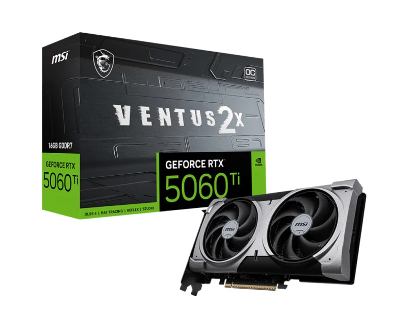 Image of MSI GeForce RTX 5060 Ti 16G VENTUS 2X OC PLUS 16GB GDDR7 Graphics Card - G506T-16V2CP