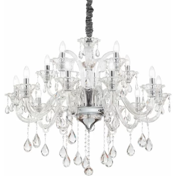 Image of Ideal Lux Lighting - Ideal Lux Colossal - 15 Light Chandelier Clear Glass, E14