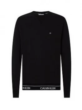 Image of Calvin Klein Logo Waistband Sweatshirt, Black Size M Men