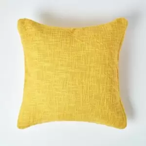 Image of Homescapes - Nirvana Cotton Yellow Cushion Cover, 45 x 45cm - Yellow