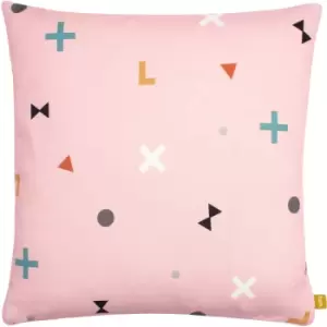 Image of Bitsa 100% Recycled Cushion Blush, Blush / 43 x 43cm / Polyester Filled