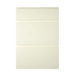 Image of Cooke Lewis Appleby High Gloss Cream Drawer front W500mm Set of 3