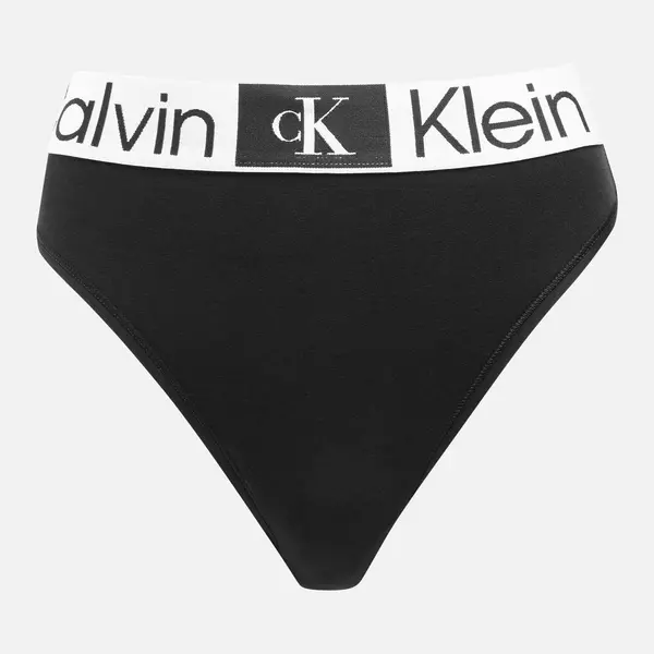 Image of Calvin Klein 1996 Cotton-Blend Tanga Briefs - XS Black Underwear and Nightwear female 000QF7810EUB1 XS