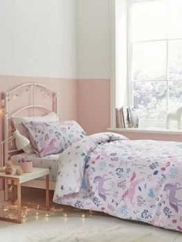 Image of Bianca Cottonsoft Woodland Unicorn And Stars Duvet Cover Set