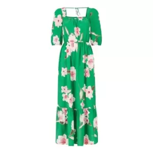 Image of Yumi Green Oversized Floral Gyspy Maxi Dress - Green